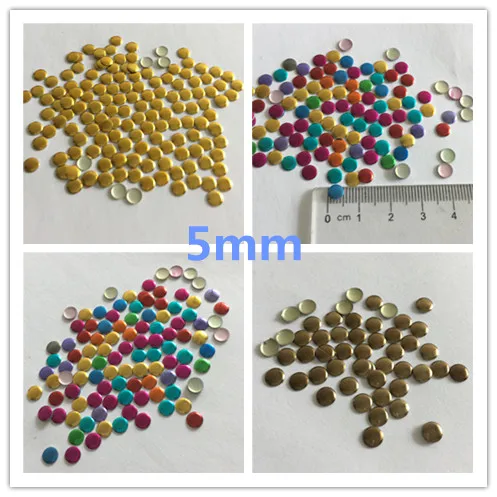 

New Candy Colorful/Gold/Antique Bronze Round 5mm Hot Fix Metalic Rhinestuds Nail Art Studs Decorations For Clothing Garment