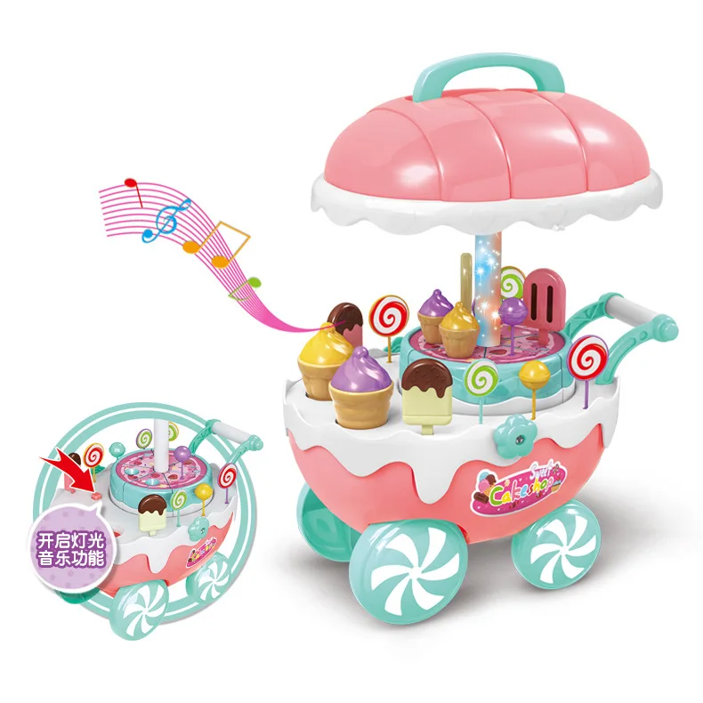 

Electric Light And Sound Play House Children's Educational Toys Model Candy Ice Cream GIRL'S Cart