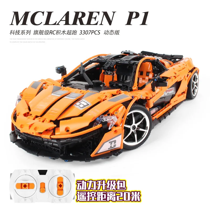 Серия Technic mlaren P1 Hypercar 3307 шт, MOC оранжевый Супер гоночный автомобиль 20087, наборы строительных комплектов, блоки, кирпичи, игрушки для детей