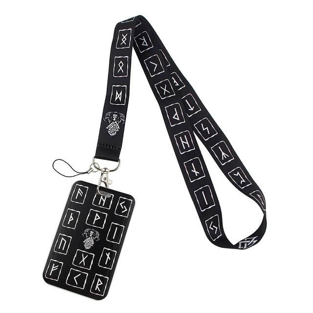 CB0189 Viking Rune Cartoon Lanyard Badge Holder ID Card Lanyards