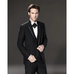2021 New High Quality Customized Black Men's Suit Notched Lapel Groomsman Wedding Tuxedo 3-Piece Suit (Jacket + Pants + Vest)
