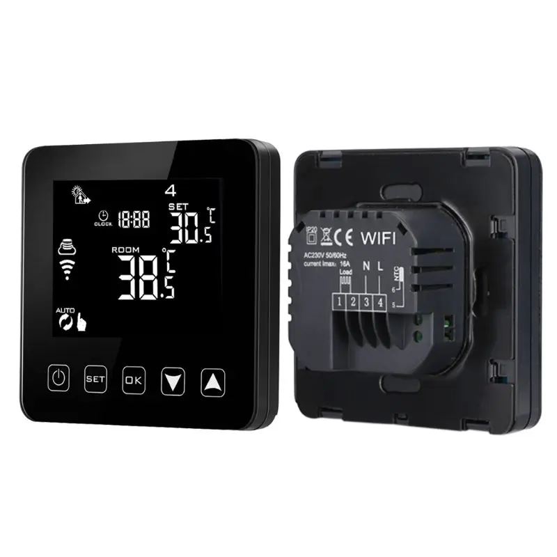 

WiFi Programmable Thermostat Echo Alexa Voice Control Electric Floor Heating Room Temperature Control 16A 100-240V 95AA