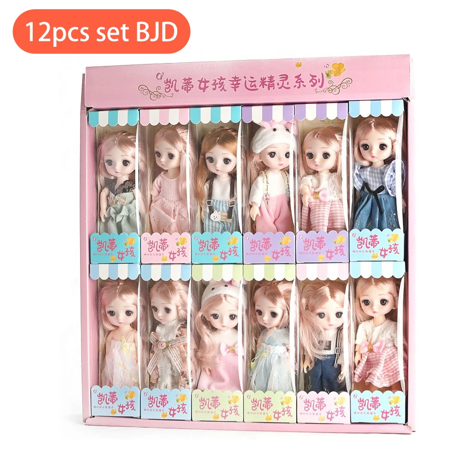 

12PCS Set 16cm BJD Dolls Cute Dress-up Doll Bjd Exquisite Gift Girl Play House Interactive Toy Ball Jointed Doll Kids Best Gift