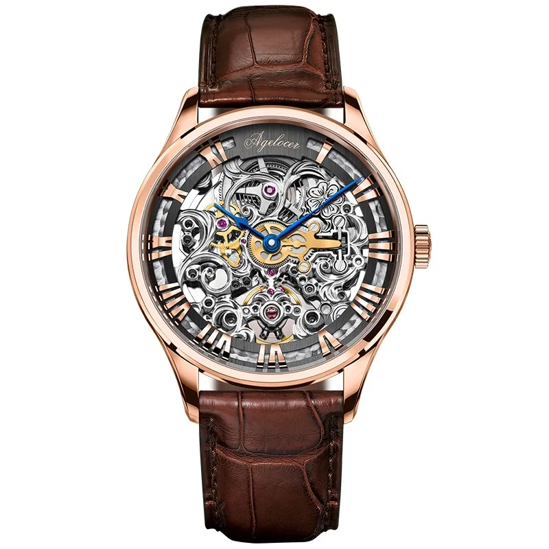 AGELOCER швейцарский бренд часы для мужчин s часы Механический дизайн Лидирующий бренд Роскошные часы для мужчин автоматические часы Скелет запас мощности 80H - Цвет: 5401D2