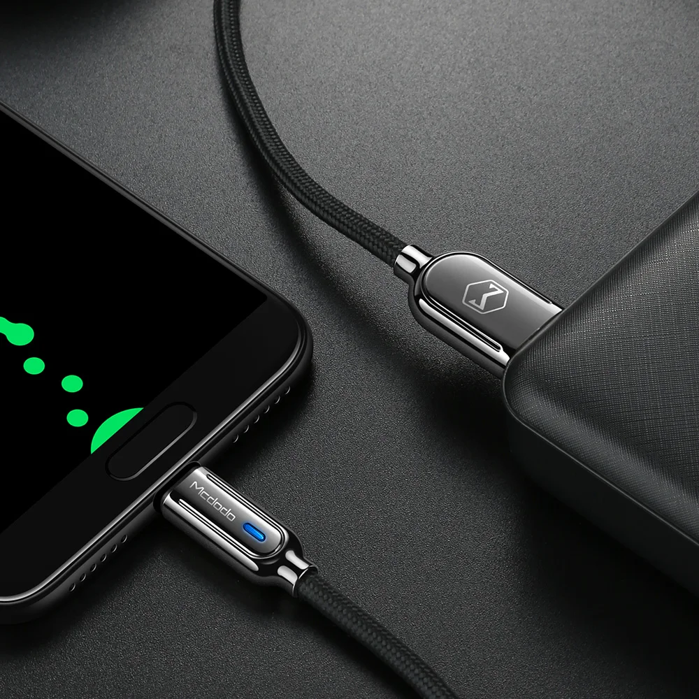 Mcdodo Micro USB кабель 3A Быстрая зарядка Авто disconque для samsung S7 Xiaomi планшет Android, телефон зарядное устройство автоматическое отключение шнур - Цвет: Micro Black