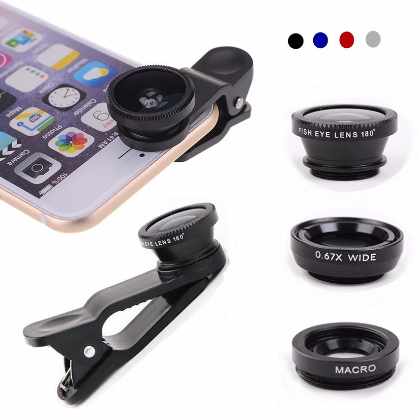

Best 5 in 1 Clip Fisheye Wide Angle Macro Camera Phone Lens Kit For iPhone Samsung