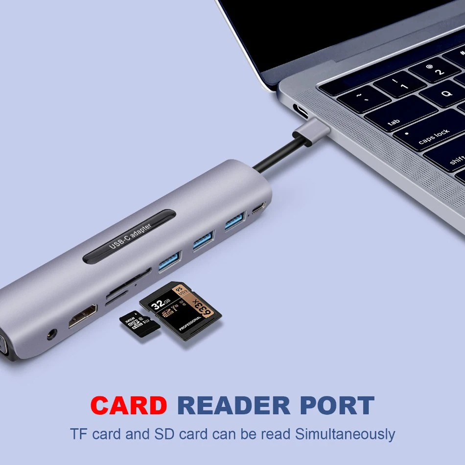 Type C к HDMI концентратор адаптер 4K USB C 3,1 к VGA 60 hz преобразователь для Macbook huawei p20 с USB C зарядка PD SD слот адаптер