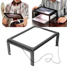 

3X Foldable Magnifying Glass with LED Lights for Reading Full Page Magnifier Battery Operated Hands Free Reading Magnifier