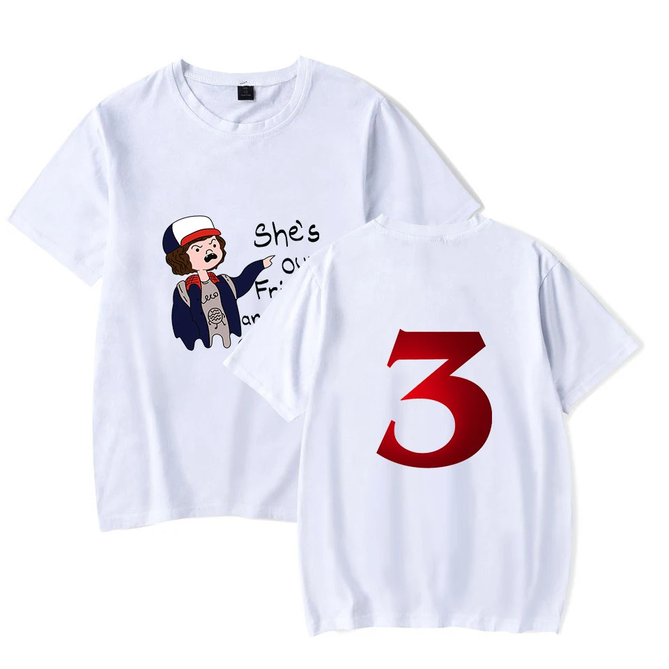 Newest Hot Sale 2019 Stranger things 3 fashion trend T-Shirt  Print Short Sleeve T-shirts Women Fashion hot Tee Shirts Clothes