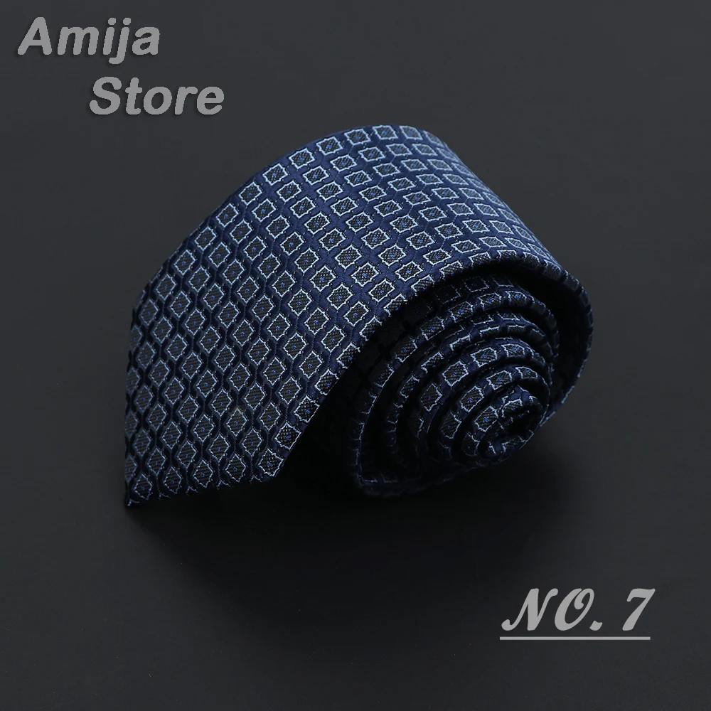 Neue männer Krawatten Solide Farbe 7cm Jacquard Luxus Krawatte Zubehör Einfachheit Für Täglichen Verschleiß Krawatte Hochzeit Party Geschenk für Mann – Detail 9