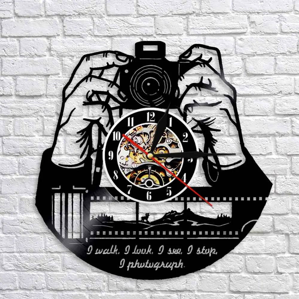 Настенные часы для фотографирования с декором современный дизайн кварцевые