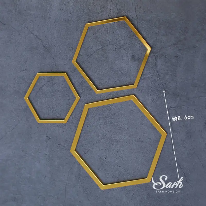 Бабочка пряжа сетки Ловец снов торт Топпер Золотая Корона принадлежности для выпечки Свадебная вечеринка украшения с днем рождения любовь подарок - Цвет: 3pc hexagon set B