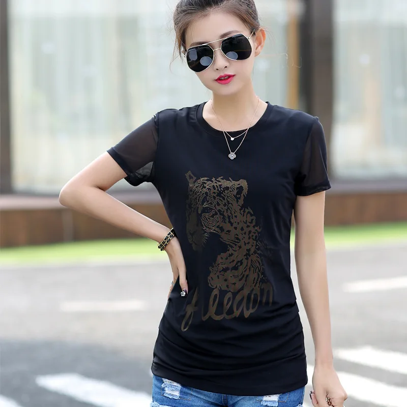 

Plus-sized Network Operators Quality Mesh Large GIRL'S Short Sleeve T-shirt Plus-sized No. Blouses 05115