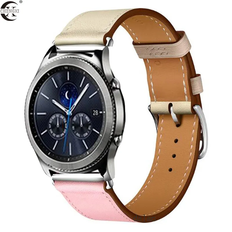 Ремешок для samsung gear S2 S3 Classic Frontier Galaxy Watch кожаный 22 мм 20 мм huawei GT 2 42 мм 46 мм ремешок Huami Amazfit Bip woman