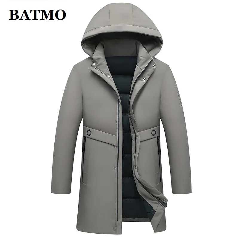 BATMO Новое поступление зимние высококачественные мужские парки с капюшоном, мужские зимние куртки с капюшоном, M1905 - Цвет: Бежевый