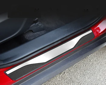 

For Mazda CX-30 2019 2020 Plastic Exterior Side Door Sill Scuff Plate Pedal Guard Protector Cover 4PCS Car Accessories