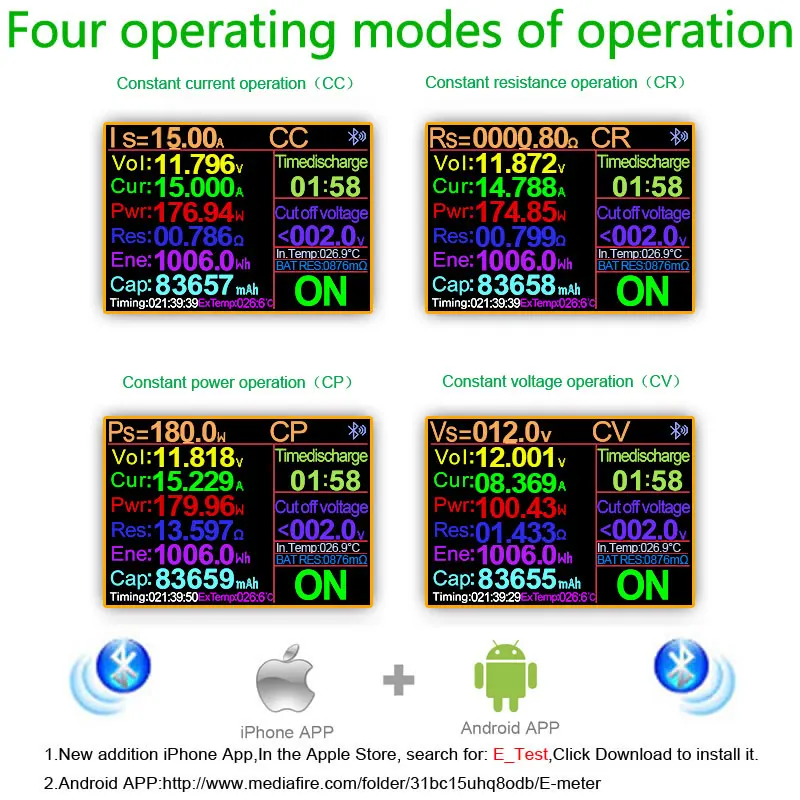 ATORCH DL24/P Color 2.4" DC USB tester electronic load lithium battery capacity monitor discharge charge power meter supply checker APP - Image 4