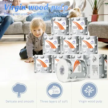 

Home Toilet Paper Hollow Replacement Bathroom Roll Paper Print Toilet Tissue Table Kitchen Pape Napkins #LR4