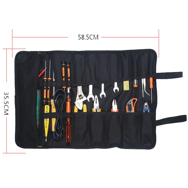 Multifunction Roller Tool Bags Oxford Canvas Practical Handles Bags Chisel Electrician Carrying Toolkit Instrument Package mini tool bag