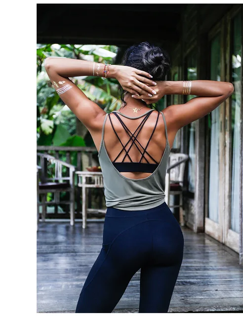  Womens Summer Workout Tops Sexy Backless Yoga Shirts Loose  Open Back Running Sports Tank Tops Cute Muscle Tank Sleeveless Gym Fitness  Quick Dry Activewear Clothes For Juniors Ginger XL