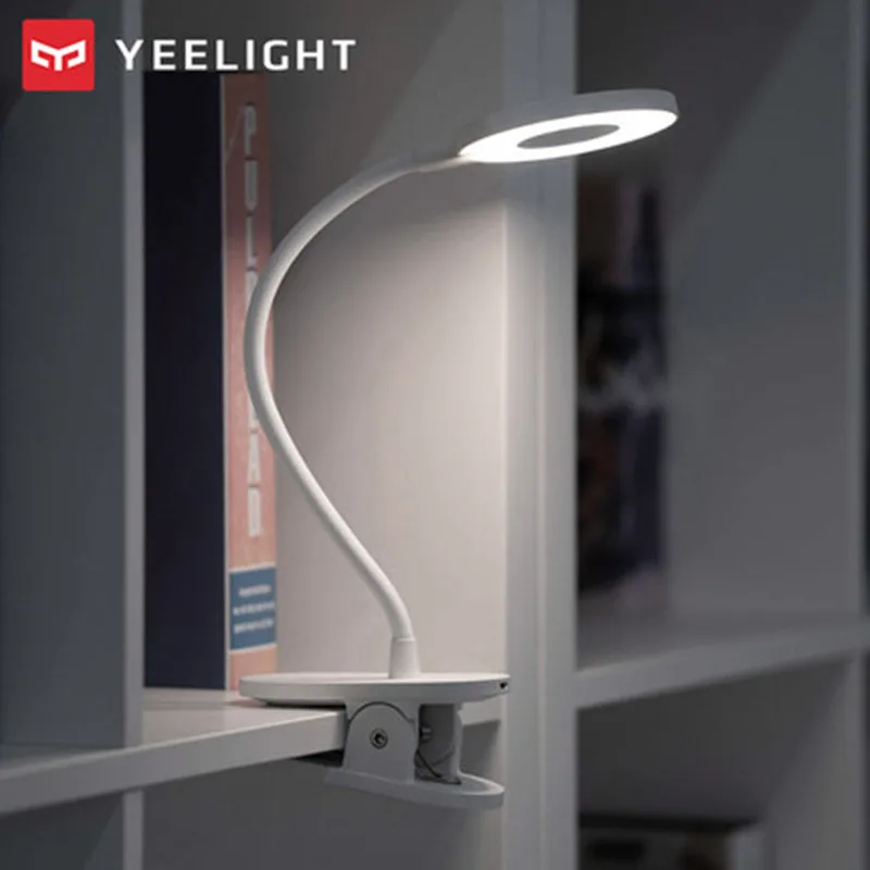 Xiaomi Yeelight светодиодный настольный светильник с зажимом, ночник, USB Перезаряжаемый, 5 Вт, 360 градусов, регулируемая Затемняющая лампа для чтения в спальне