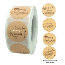 Autocollants joyeux noël or Rose 1 pouce, étiquette autocollante de scellage pour fête, papier d'emballage, Diy bricolage, 100 à 500 pièces
