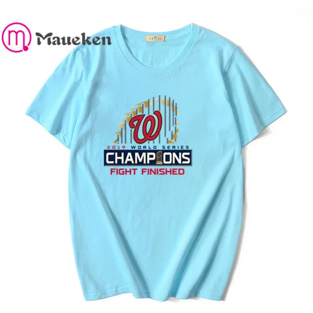 nationals world series champions T-Shirt Men Short Sleeve cotton O Neck T shirts for washington fans gift 004