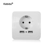 Kebidu, умный дом, двойной USB порт, настенное зарядное устройство, адаптер, 16A, стандарт ЕС, электрическая розетка, панель