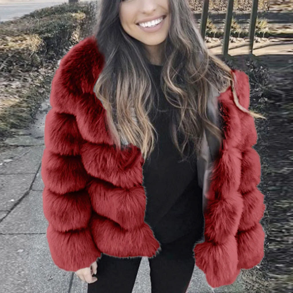 Женская верхняя одежда, пальто с длинным рукавом, зимнее теплое пальто из искусственного меха, модная Толстая куртка, верхняя одежда, Женская Повседневная куртка, пальто M840