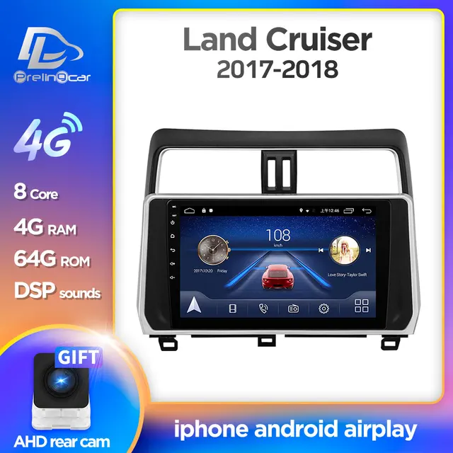 $US $118.40 4G Lte Android 9.0 GPS multimedia navigation system For Prado Land Cruiser 2017-2018 years car dvd 