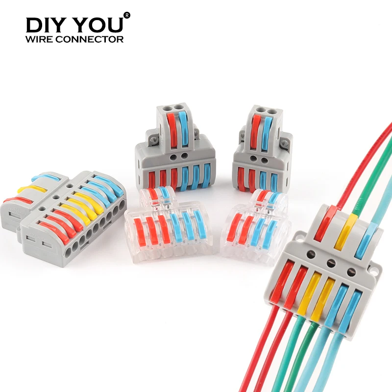 Quick Wire Connector SPL Universal Wiring Cable Connectors Push-in Conductor Terminal Block Led light Electrical splitter | Обустройство