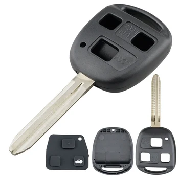 Obudowa kluczyka do samochodu 3 przycisk etui na kluczyki do samochodu z gumowy przycisk Pad i TOY43 ostrze pasuje do Toyota Yaris Prado Tarago Camry tanie i dobre opinie CN (pochodzenie) 0 55 3 66 1 46 EPC_KEY_23Q