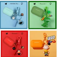 3D мультфильм милый динозавр Улица Сезам Мелодия Keychai беспроводные наушники силиконовый чехол для Apple AirPods pro 3 чехол для гарнитуры