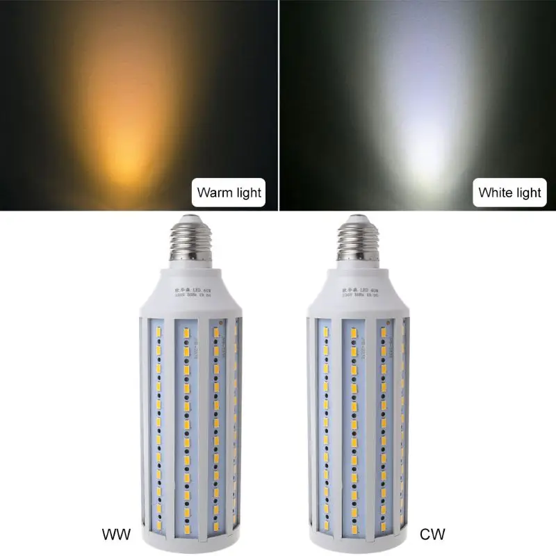 E27 светодиодный энергосберегающий светильник 40W AC 220V Теплый/холодный белый светильник кукурузная лампа 5730 SMD для украшения дома