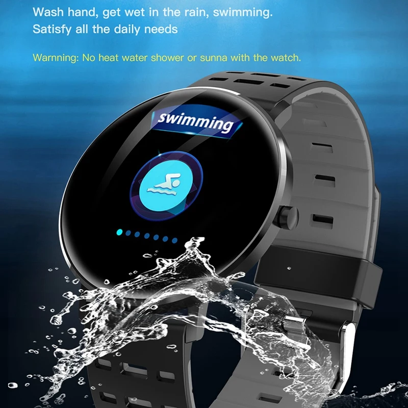 L6 Smart Watch Waterproof Android Smart Watch Bluetooth Fitness Tracker Wristband Heart Rate Swimming Ip68 Call Reminder Gray
