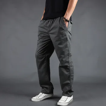

Summer Men Fashion Cargo Pants Loose Khaki Pants Men Casual Elastic Waist Military Cargo Pants Men Army Green Male Trousers