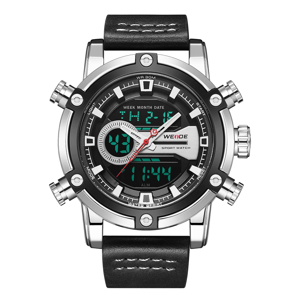 WH9603-7C WEIDE часы европейские роскошные мужские спортивные Бизнес Кварцевые move Мужские t аналоговые lcd Цифровые Автоматические часы с датой и будильником мужские часы - Цвет: WH9603-7C