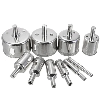 

10pcs 8-50mm Diamond Hole Opener Drill Bit Hole Saw Drill Bit for Marble Porcelain Granite Brick Tile Ceramic Power Tool