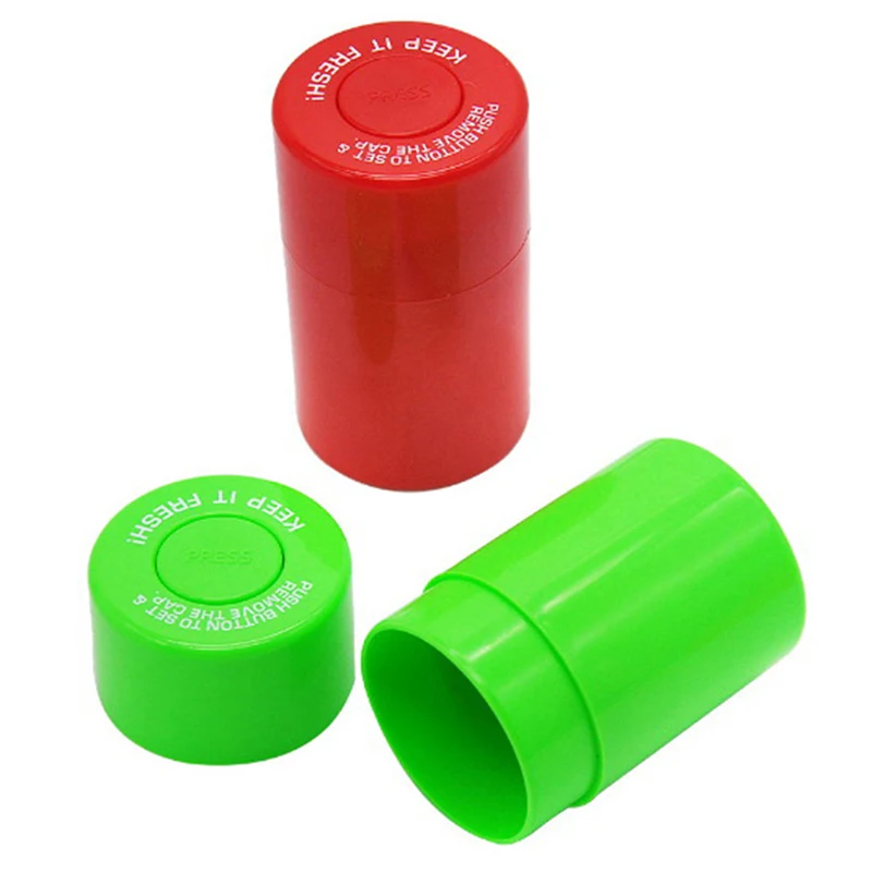 Vacuum Sealed Jar Pill Box Push Type Storage Tank For Pill Food Spice Container Storage Pill Bottle Color Random