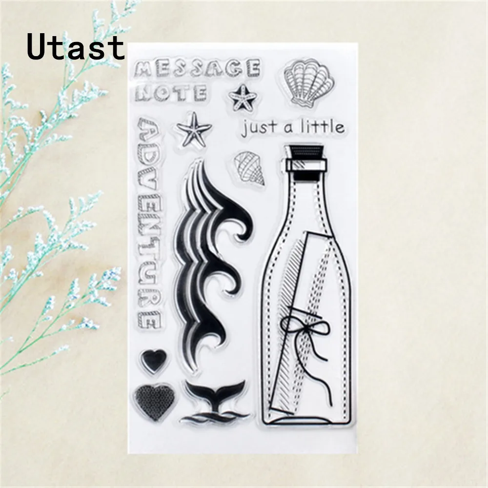 At the Beach Clear Stamps Clear Rubber Stamps Card Making Supplies Photopolymer Stamps Scrapbooking Stamps
