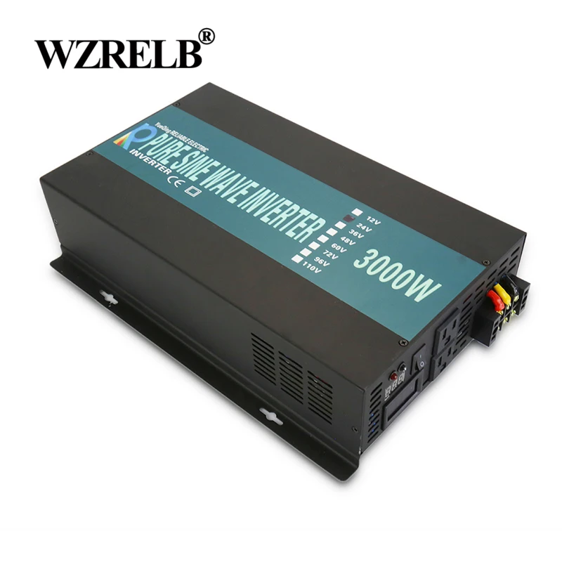 

Off Grid Pure Sine Wave Power Inverter 3000W 12V to 220V Backup Power Solar Inverter Generator 24V/48V DC to 120V/230V/240V AC