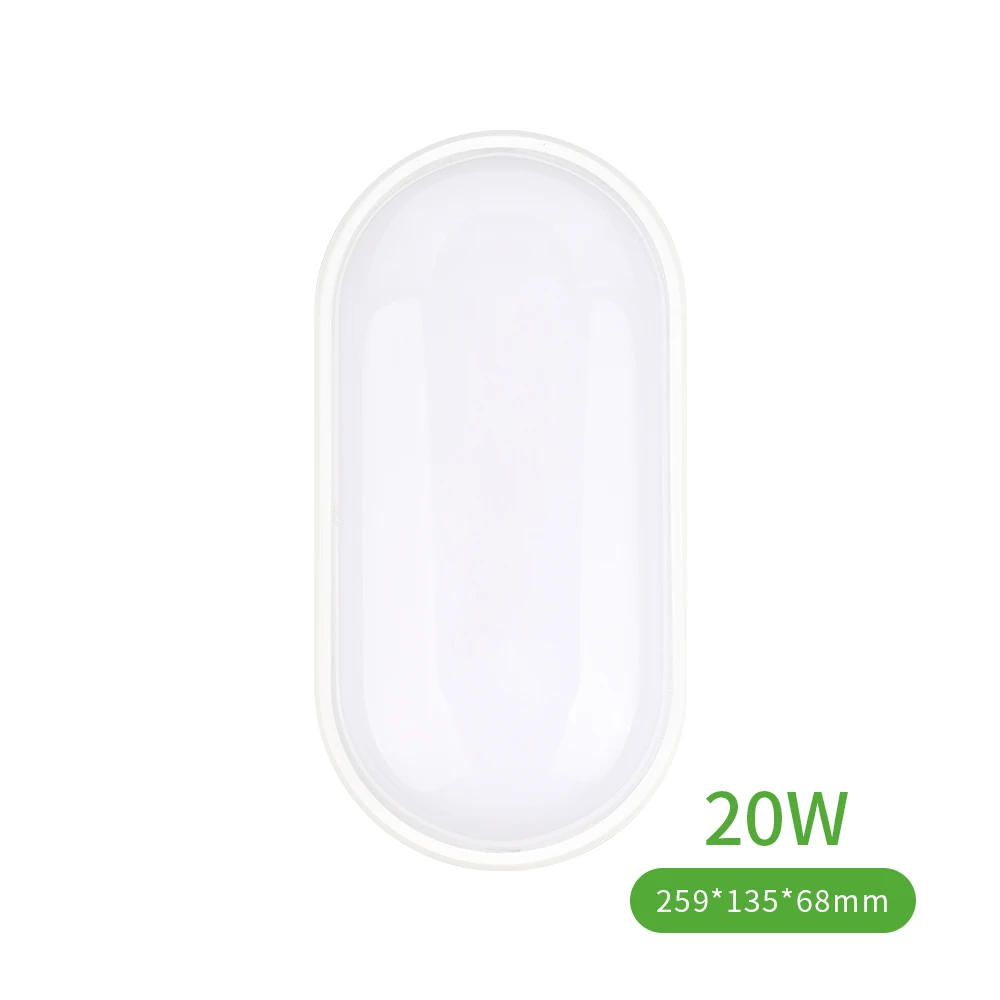 Oval 20W Круглый/овальный светодиодный влагостойкий потолочный светильник IP65 Водонепроницаемый для ванной наружный садовый фонарь 16 Вт 20 Вт современный настенный светильник - Цвет абажура: Oval 20W