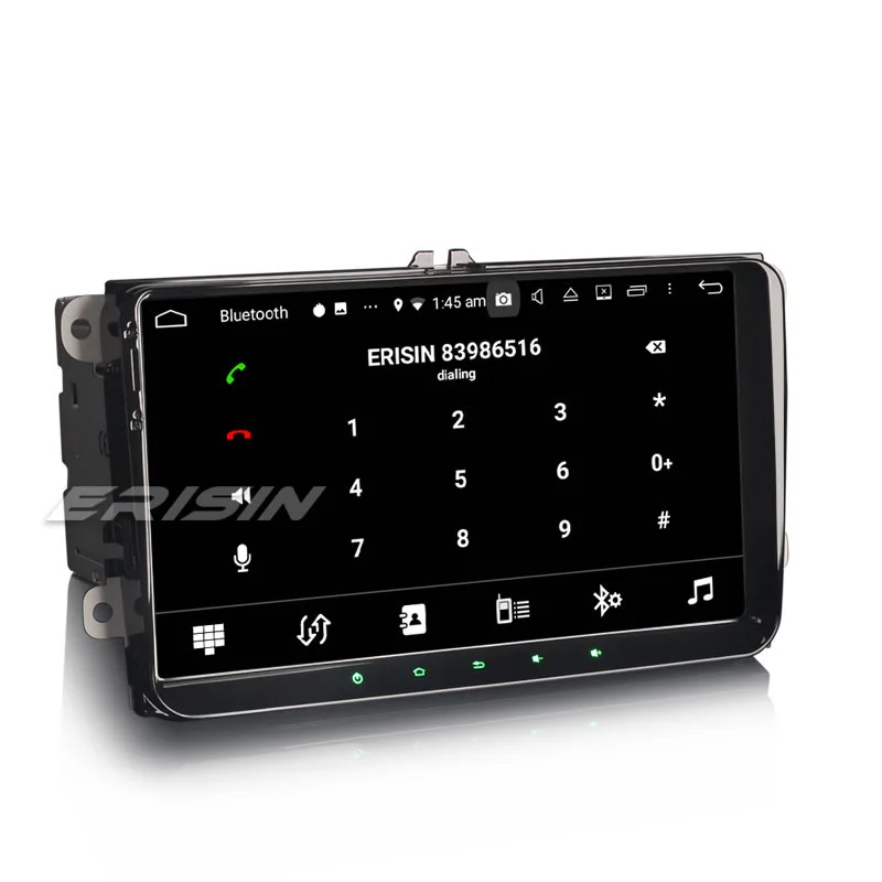 Erisin ES7791V " Android 9,0 Восьмиядерный 4 Гб ram Автомобильный DVD Радио BT для Golf Passat Tiguan Polo Eos Seat Skoda