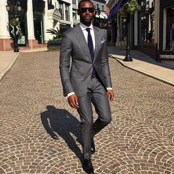 Najtaniej ANNIEBRITNEY Czarny 2 Sztuka Slim Fit Mężczyźni Formalnym Garnitur Szyte Na Miarę Groom Smoking ślubny 2 Sztuka Prom ślub Biznes Mężczyźni Komplet Garniturów