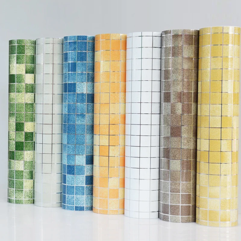 Diy Bathroom Tile Wall Sticker Self Adhesive Kitchen Stove Temperature Resistance Wallpaper Aluminum Foil Mosaic Decorative Film Wall Papers Home Decor Mosaic Wallpaperwall Paper Aliexpress