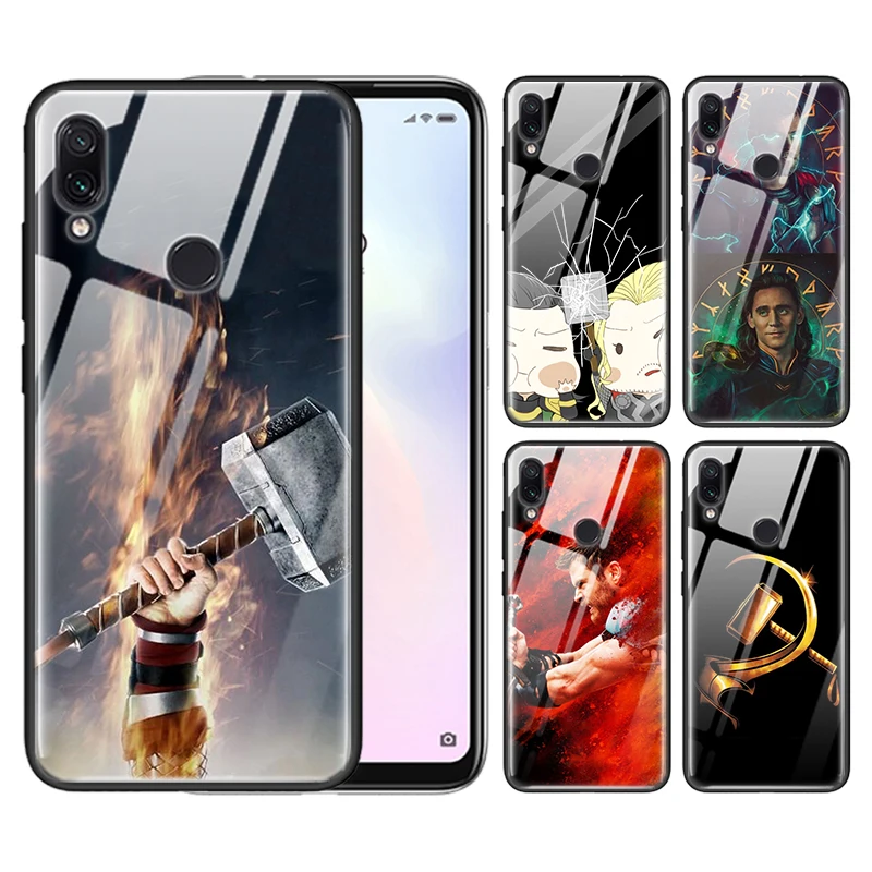 

Loki Thor Tempered Glass Soft Case Cover Coque for Redmi 7 8A Note 7 6 8 8Pro K20 K20Pro Xiaomi Mi A3 Mi CC9E Mi CC9 Fundas Capa