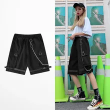 Корейская мода, летние мужские шорты на молнии с карманами, хип-хоп, высокая уличная мода, темные душевые шорты цвета хаки, шорты-карго для скейтборда