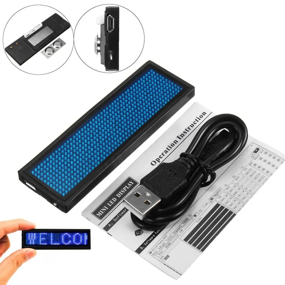 Новый светодиодный светодиодная мини бирка с именем цифровой программируемый