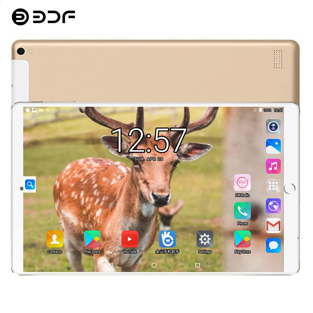 BDF 2.5D стальной экран 10 дюймов планшетный ПК 3g телефонный звонок Android 7,0 Восьмиядерный 4 Гб+ 64 Гб ips две sim-карты планшеты ПК
