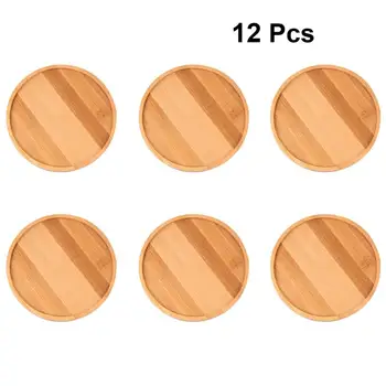 

1 Set Bamboo Round Bonsai Holder Flower Pot Plant Pot Macetas Garden Accessories Tray Decorative Coasters For Home Kitchen